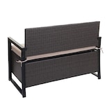 thumbnail of Décoshop26 - Banc de jardin 2 places en polyrotin gris coffre de rangement coussin d'assise beige 04_0004170