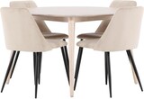 thumbnail of Flora Essgruppe Tisch Ø120cm und 4 Stühle whitewash, beige.