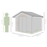 thumbnail of Outsunny Cobertizo de Jardín 258x206x178cm 5,3m² Caseta de Acero con Puertas Correderas y Ventilaciones para Almacenamiento de Herramientas Jardinería