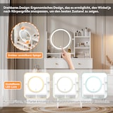 thumbnail of 4-in-1 Schminktisch mit LED-Beleuchtung, Ganzkörperspiegel & Kosmetikspiegel, 4 Schubladen, gepolsterter Hocker, Stauraum, 109x36x164 Weiß