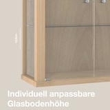 thumbnail of K-Möbel suspension vitrine en verre en hêtre (80x60x25 cm) avec 2 étagères en verre réglables en hauteur - modèle de voiture vitrine d'argent