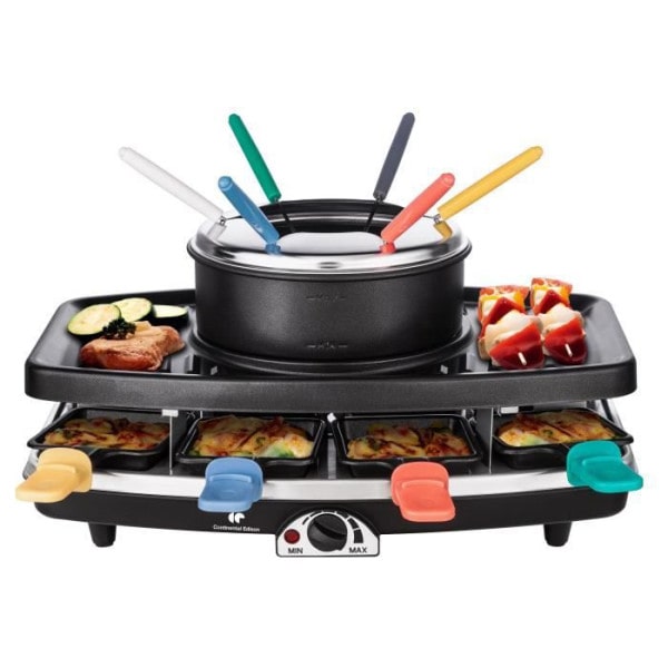 FD12881 Aparato de fondue y raclette para 8 personas - Negro uso no intensivo CONTINENTAL EDISON