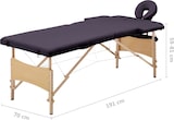 Ein verstellbarer Massagetisch mit Kopfstütze.
