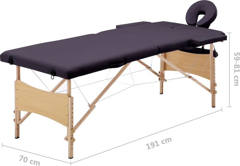 Ein verstellbarer Massagetisch mit Kopfstütze.