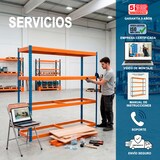 thumbnail of SimonRack Rayonnage industriel, 2000x1800x450 mm, 400 kg au point de flexion, 4 étagères bois, rayonnage garage, Galvanisé/Bois- Ecoforte