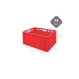 thumbnail of PROREGAL 5x Eurobehälter Fleischerkasten E3 | HxBxT 30x40x60cm | 59 Liter | Rot Fleischerkiste, Fleischkiste, Metzgerkiste, Fleischbehälter