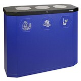 thumbnail of PROREGAL Abfallsammler mit Edelstahl-Einwurfklappe, 3x45L, HxBxT 83x95x35,5cm, Ultramarinblau, Abfallbehälter, Abfalleimer, Abfalltrennung, Edelstahl