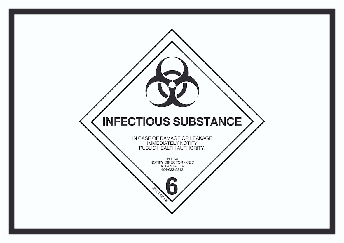 Schild Ansteckungsgefahr Symbol Infectious Substance A6 Rückseite selbstklebend