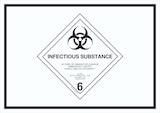 thumbnail of Schild Ansteckungsgefahr Symbol Infectious Substance A6 Rückseite selbstklebend