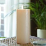 thumbnail of LED Kerze LINA Rustik Optik Echtwachs flackernd Timer H: 19cm rosa