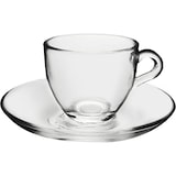 thumbnail of Pasabahce set van 6 koffiekopjes met schoteltjes Basic, transparant glas