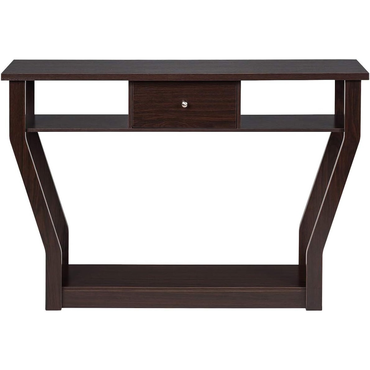 COSTWAY Konsoletisch mit Schublade und Regal, Holzflurtisch, Eingangstisch, Beistelltisch für Eingang, Wohnzimmer