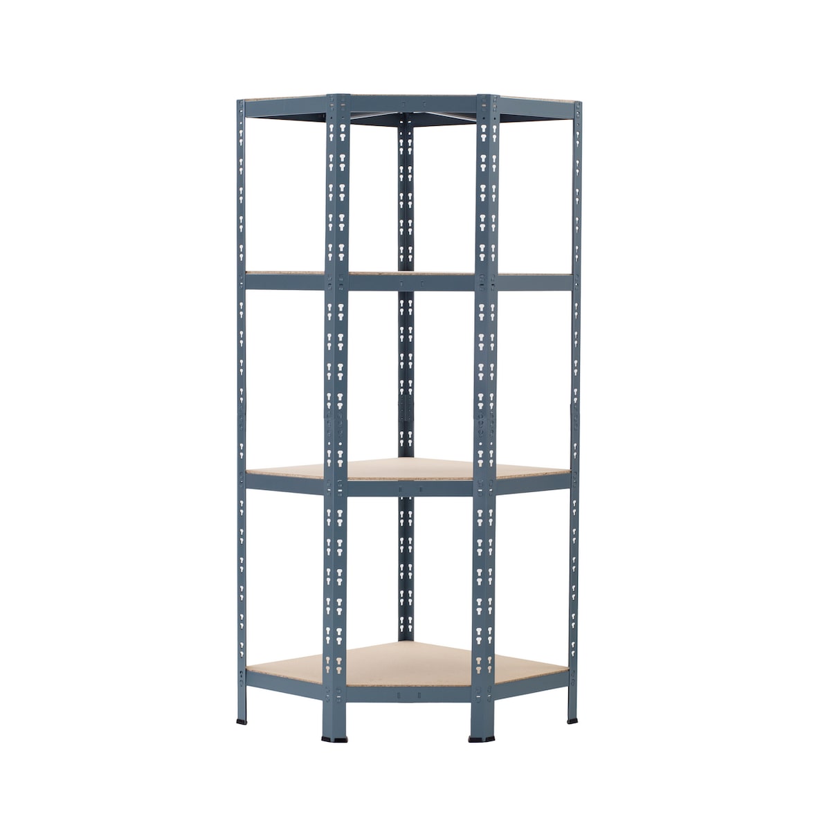 Eckregal, Metall, 70 x 40 x 180 cm, 4 Böden, 175 kg Tragkraft je Boden, grau