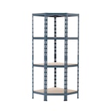 thumbnail of Eckregal, Metall, 70 x 40 x 180 cm, 4 Böden, 175 kg Tragkraft je Boden, grau