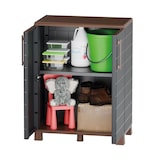 thumbnail of Armario de 2 puertas y 2 estantes Antracita para exterior/interior - Armario para garaje 68 x 37 x 90 cm