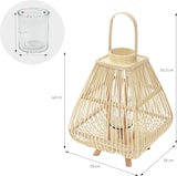 thumbnail of ECD Germany Bambus Laterne, Windlicht 55,5 cm Holzfarbe, Gartenlaterne mit Henkel & Glaseinsatz, Bambuslaterne, Kerzenhalter Innen/Außen, Deko Laterne