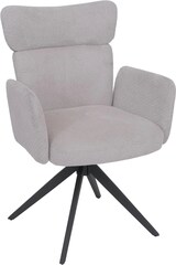 thumbnail of Décoshop26 - Set aus 2 drehbaren Esszimmerstühlen mit automatischer Rückstellfunktion hellgrauer Bouclé-Stoffbezug mit 04_0008820