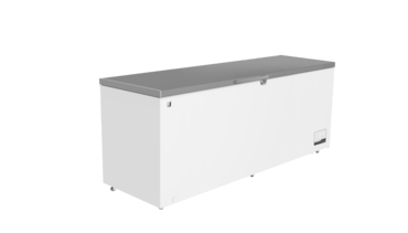 METRO Professional Vriezer GHF2700S, staal, 188 x 73,5 x 94,5 cm, 700 L, 125 W, 3 korven, LED-verlichting, 6 zwenkwielen, met slot, wit/grijs