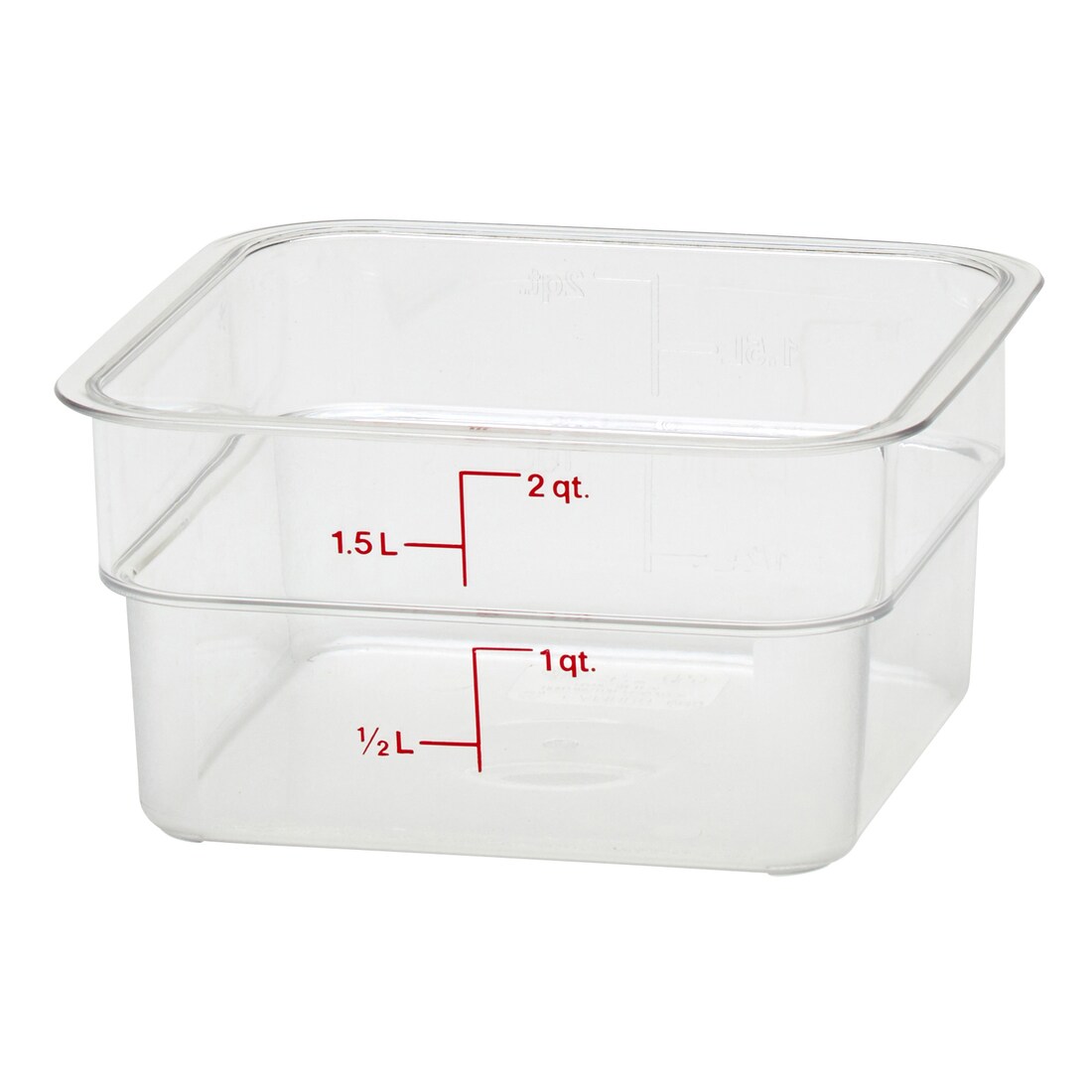 CAMBRO 2SFSCW-135 - Recipiente cuadrado 1,9 L - 18,5 x 18,5 x 10 cm - Transparente (Tapa no incluida)