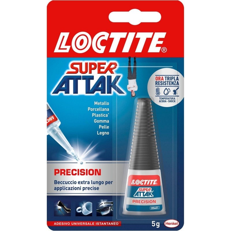 Colla super attak precision original adesivo universale 5 gr istantanio loctite
