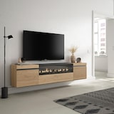 thumbnail of TV-Meubel, Lowboard, Woonkamer, Eetkamer, 200x35x45cm, Voor tv's tot 80", Elektrische haard, Hangend, Moderne stijl, Eiken _ 429_23