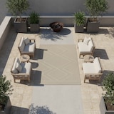 thumbnail of Küchenteppich Bohemian Robust Waschbar Strapazierfähig Terrasse Garten Beige 200x290 cm OEKO-TEX Gekettelt – CORTINA von Kadima Design
