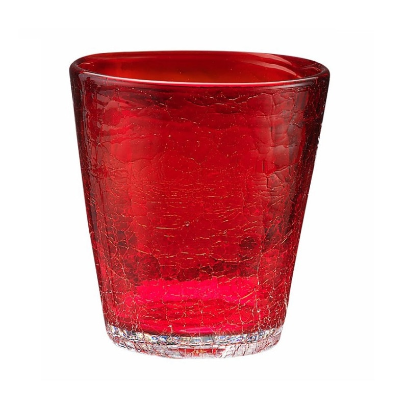 Tognana Craquelè rot, Satz 6 Wasserglas, cl 31 in Glaspaste