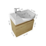 thumbnail of Alpenberger Gäste-WC Waschtisch mit Unterschrank | Waschbecken mit Waschbeckenunterschrank Vormontiert | Soft-Close-Funktion Badezimmermöbel Set