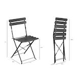 thumbnail of METRO PROFESSIONAL Bistroset klappbar Trigo, 3-tlg., Stahl, 1 Esstisch, 2 Stühle, dunkelgrau