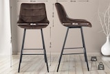 thumbnail of CHEFGASTRO Barhocker GOLDEN GATE Samt HxBxT 104x49x56cm Braun Barstuhl