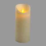 thumbnail of Bougie LED en cire rustique Ivoire à piles imitation flamme vacillante H18cm Timer Blanc chaud Lotti