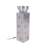 thumbnail of Moderne Pflanzsäule FALINA mit rundem Topf aus gebürstetem Edelstahl