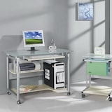 thumbnail of Mod. WHEEL Escritorio con ruedas Mesa para ordenador con tapa de cristal de Yelloo