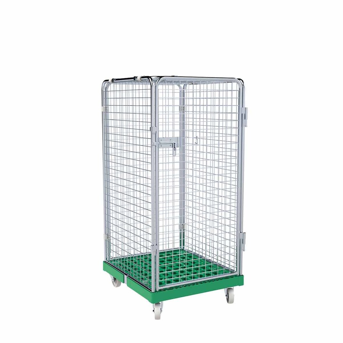 Rollbehälter ADB 1350 KU grün, 724 x 815 mm, 5-seitig, 1 Tür, Cr 3