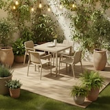 thumbnail of Set de comedor exterior Mesa cuadrada 80x80 cm y 4 sillas con reposabrazos, moderno, resistente, para terrazas, jardines - Zeno + Ginny - Caramelo