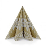 thumbnail of MANK Airlaid Serviette Mick in Gold-Schwarz, 40 x 40 cm, 50 Stück - Weihnachten Eiskristalle