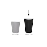 thumbnail of DeinPack 200 Riffelbecher schwarz 300 ml doppelwandig  to Go Pappbecher aus schwarzem Kraftkarton  Kaffeebecher