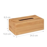 thumbnail of Relaxdays Kosmetiktuchbox, aus Bambus, Box für Kosmetik- & Taschentücher, Tücherbox nachfüllbar, Taschentuchbox, natur