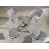 thumbnail of Angel Cerdá Runder Esstisch aus gehärtetem Glas und rosa Stahl 1169-Ø140C Ø140 x 75