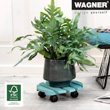 thumbnail of WAGNER Pflanzenroller HOLIDAY Ø 30 x 8 cm, für innen, Massivholz geriffelt, türkis, Tragkraft 100 kg, EU Ware - 20018401