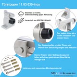 thumbnail of Türpuffer Türstopper Edelstahl gebürstet Feststellhaken Bodenmontage Türhalter
