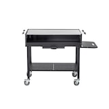 thumbnail of METRO PROFESSIONAL Barbacoa de carbón con ruedas, 137 x 68 x 94 cm, funda protectora y mesa lateral, acero/acero inoxidable, negro
