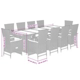 thumbnail of vidaXL 11-tlg. Garten-Essgruppe mit Kissen Schwarz Poly Rattan