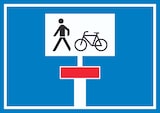 thumbnail of Sackgasse Radverkehr Fußgänger erlaubt Symbol Schild A6 Rückseite selbstklebend