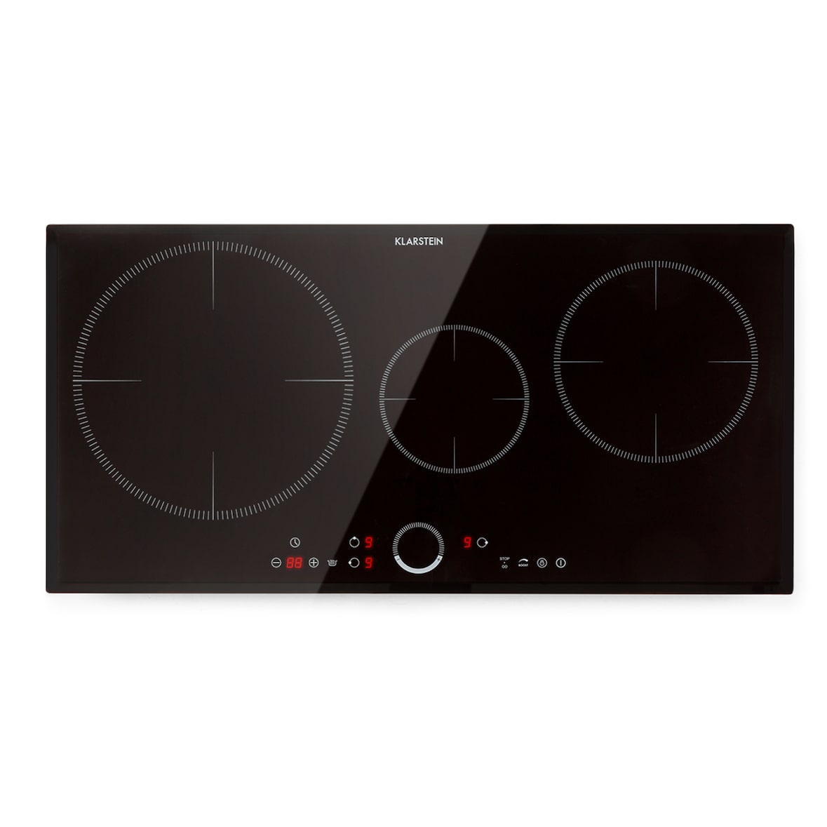 Delicatessa 80 Einbaukochfeld Induktion 3 Zonen 7400W Glaskeramik Schwarzes Glas