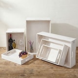 thumbnail of Conjunto de 6 caixas de madeira HWC-C20, caixa decorativa para arrumação de caixas de madeira, aspeto gasto vintage ~ branco gasto