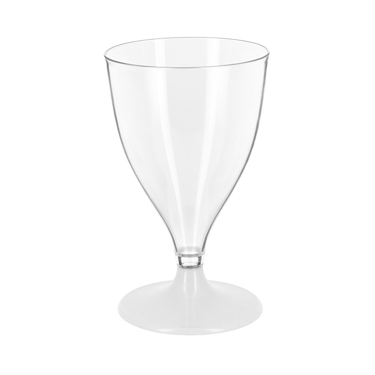 MONOUSO - Mehrweg Durable Weinglas aus PS weißem Fuß 200ml 2-teilig (6 Stück)