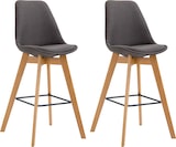 thumbnail of 2er Set Barhocker GIKAR - Stoff Dunkelgrau 48x56x112 cm | Barstuhl Mit Lehne Tresenhocker Tresenstuhl Kneipenhocker Kneipenstuhl