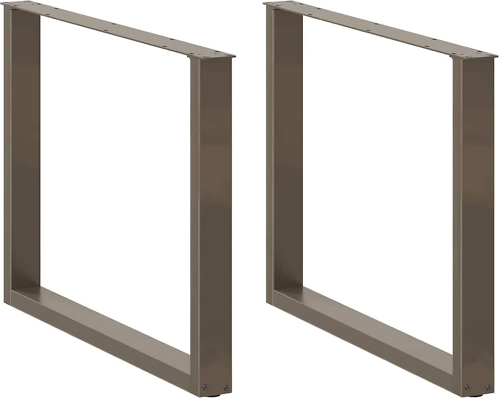 Helloshop26 - Set aus 3 U-förmigen Esstischbeinen 100 x 72–73 cm mit verstellbaren Nivellierfüßen modernes Design Stahl natur 02_0057455