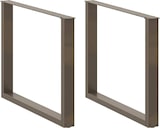 thumbnail of Helloshop26 - Set aus 3 U-förmigen Esstischbeinen 100 x 72–73 cm mit verstellbaren Nivellierfüßen modernes Design Stahl natur 02_0057455